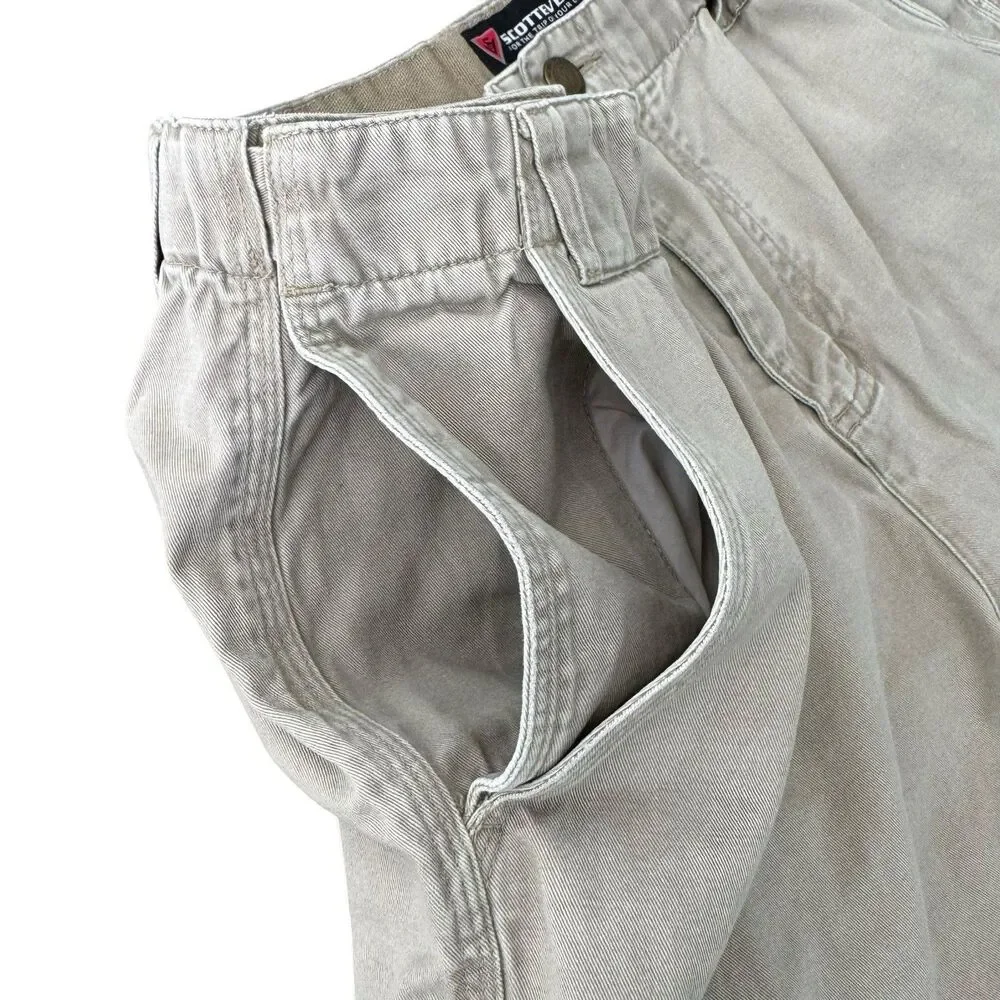 SCOTTeVEST TEC Sev Walking Shorts Men 36 Tan Cargo 8 Pocket Cotton Twill Utility